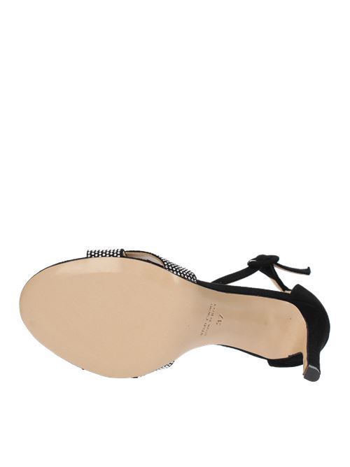 Suede and rhinestone sandals model M5060 GIANMARCO F. | M5060NERO